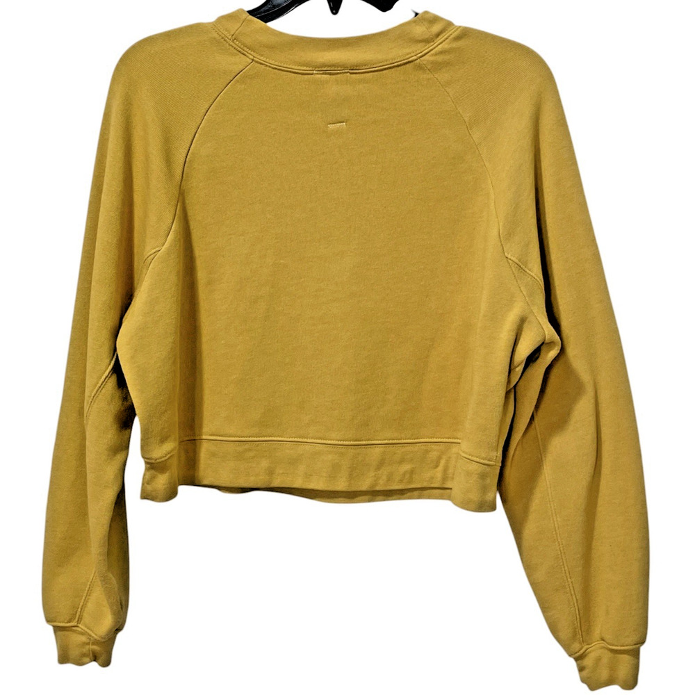 Classic Rock Couture Sweatshirt Mustard Yellow Desert Sunset Crop Retro Size Sm - Picture 2 of 10